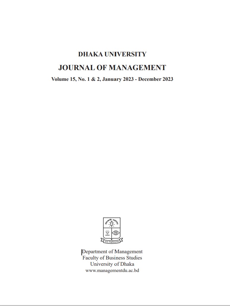 JOURNAL OF MANAGEMENT<br />
Volume 15, No. 1 & 2, January 2023 - December 2023